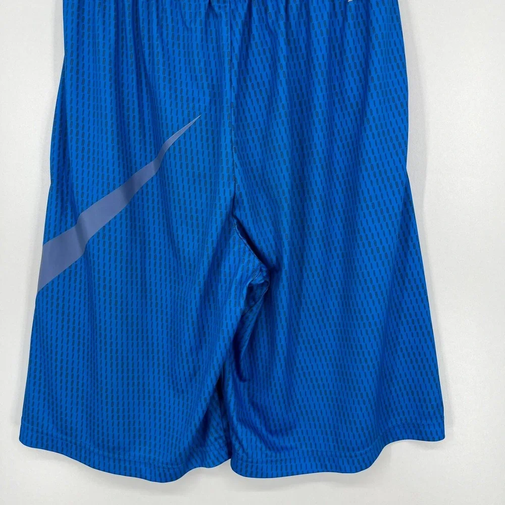 Nike Mens Dri-FIT Basketball Shorts Blue Graphic Swoosh 848790-435 Small